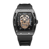 BAOGELA 1612 Skull Silicone Mens Watch Waterproof Sports Quartz Watch( Black Shell Rose Gold Skull)