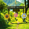 3pcs / Set Outdoor Lawn Patio Decoration Iron Flower Inserts