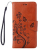For  iPhone 8 & 7  Pressed Flowers Horizontal Flip Leather Case with Holder & Card Slots & Wallet(Brown)