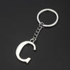 Double-Sided Three-Dimensional Plating Alphabet Keychain, Style: C