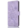 For Samsung Galaxy A14 4G / 5G Dreamy Butterfly Love Flower Embossed Leather Phone Case(Purple)