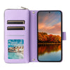 For Samsung Galaxy S24 FE 5G Nine-card Slots Zipper Wallet Bag Leather Phone Case(Purple)