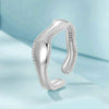 S925 Sterling Silver Electroplated Wave Opening Adjustable Ring(SCR1002-E)