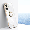 For Realme Note 60 4G XINLI Straight Edge 6D Electroplate TPU Phone Case with Ring Holder(White)