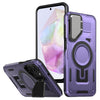 For Samsung Galaxy A35 5G Shield Frame Holder MagSafe Phone Case(Purple)