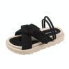 Summer Outerwear Thick Soled Casual Sandals Flat Slippers, Size: 36(Black)