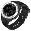 SANDA 6093 Waterproof Luminous Electronic Digital Watch(Black Silver)
