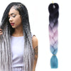 Fashion Color Gradient Individual Braid Wigs Chemical Fiber Big Braids, Length: 60cm(28Black+Pink+Lake Blue)