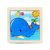 3 PCS Kids Wooden Cartoon Puzzle Jigsaw Toy Early Educational Toys(Whale)