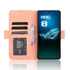 For ASUS ROG Phone 8 Pro Skin Feel Calf Texture Card Slots Leather Phone Case(Pink)