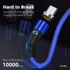 ENKAY 3A USB to 8 Pin Magnetic Fast Charging Data Cable with LED Light, Length:2m(Blue)