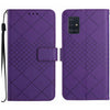 For Samsung Galaxy A71 5G Rhombic Grid Texture Leather Phone Case(Purple)