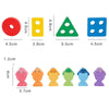 2-in-1 3D Magnetic Fishing Column Shape Matching Wooden Toys,Style: MZM