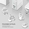 LDNIO A4403C 30W PD + Auto-id Foldable Fast Travel Charger with 1m 8 Pin Cable, US Plug
