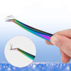 Nail Art Eyelash Tweezers Stainless Steel Colorful High Precision Grafting Eyelash Curler, Specification: 3 PCS Mirror Light Peacock Clip