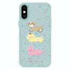 For iPhone XS Max Skin Feeling Jelly TPU Hybrid PC Phone Case(Three Puppies Light Green)