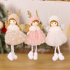 Christmas Tree Pendant Beaded Saree Angel Girl Hanging Decoration Children Cute Doll Gift(White)
