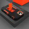 For iPhone 13 Pro Max Magnetic Holder Phone Case (Black + Orange)