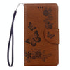 For Sony Xperia X Compact Butterflies Embossing Horizontal Flip Leather Case with Holder & Card Slots & Wallet & Lanyard(Brown)