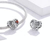 S925 Sterling Silver Beating Heart Beads DIY Bracelet Necklace Accessories