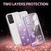 ForSamsung Galaxy A52 5G Gradient Glitter Flower All-inclusive Phone Case(Purple)
