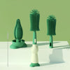 Portable 3 In 1 Food Grade Silicone Bottle Brush Set Multipurpose Baby Bottle Straw Cleaner Brush(Green)