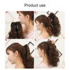Natural Short Curly Hair Clip-on Pear Blossom Roll Horsetail Wig(Natural Black)