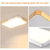 Wood Macaron LED Square Ceiling Lamp, Stepless Dimming, Size:30cm(Gold)