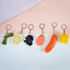 5 PCS Keychain Ham Sausage PVC Simulation Vegetable Model Pendant Creative Play House Small Toys