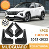 For Hyundai China / USA Version Tucson 2021-2022 4pcs/Set Car Auto Soft Plastic Splash Flaps Fender Guard
