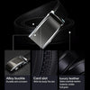 COWATHER CZ022 Men Two-Layer Leather Casual Business Automatic Buckle Belt, Length: 115cm(Black)