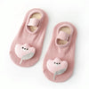 Baby Socks Cartoon Doll Anti-Slip Baby Floor Socks, Toyan Socks: S 0-1 Years Old(Pink Cotton Flower)
