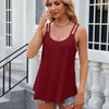Women Tank Tops Summer Sleeveless Spaghetti Straps Camisole Top, Size: S(Wine Red)