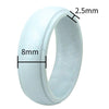 SH800-140 8mm Wide Curved Radian Step Silicone Ring No.7(Light Gray)