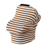 Multifunctional Cotton Nursing Towel Safety Seat Cushion Stroller Cover(Brown and White Stripes)