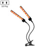 LED Clip Plant Light Timeline Remote Control Full Spectral Fill Light Vegetable Greenhouse Hydroponic Planting Dimming Light, Specification: Two Head US Plug