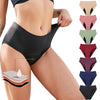 High Absorbency Women Period Panties 4-layer High Waist Seamless Menstrual Underwear, Size: XXXXL(Black)