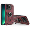 For iPhone 13 Pro Max Metal Rotating Bracket TPU + PC Magnetic Phone Case(Dark Red)