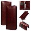 PU Flip Double Phone Card Slot Case, Size:15.7 x 9cm(Wine Red)