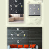 Bedroom Home Decor Frameless Large Number 3D Mirror DIY Wall Sticker Mute Clock, Size: 100*100cm(Silver)