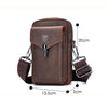 BULL CAPTAIN 076 Retro Leather Mobile Phone Waist Bag Men Leather Messenger Bag(Brown)