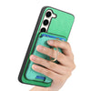 For Samsung Galaxy S23 5G Retro Cross Leather Ring Vertical Insert Card Bag MagSafe Phone Case(Green)