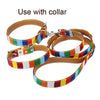 Durable Canvas & PU Dog Lead, Medium 2x120cm, Colourful Stripe