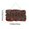 Halloween Door Sign Haunted House Horror Atmosphere Decoration, Style: Danger Imitation Wood Grain