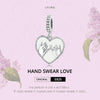 S925 Sterling Silver Heart Hand In Hand Pendant DIY Bracelet Necklace Accessories