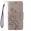 For  iPhone 8 & 7  Pressed Flowers Horizontal Flip Leather Case with Holder & Card Slots & Wallet(Grey)