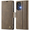 For Samsung Galaxy A52 5G AutSpace A11 Side Buckle MagSafe Magnetic RFID Phone Leather Case(Coffee)