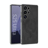 For Samsung Galaxy S25 Ultra 5G GKK Plating Leather Built-in MagSafe Frosted Phone Case(Black)