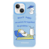 For iPhone 15 Plus Skin Feeling Jelly TPU Hybrid PC Phone Case(TV Dog Blue)