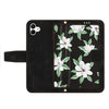 For Samsung Galaxy A04 Floral Pattern Leather Phone Case with Lanyard(Black)